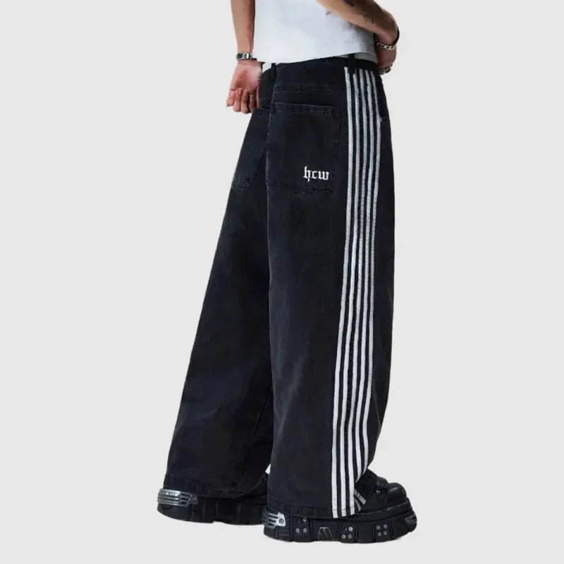 2025 men Jean Fashion high quality Striped Harajuku Jeans women Hip Hop streetwear Casual wide leg Jeans Vintage Jean