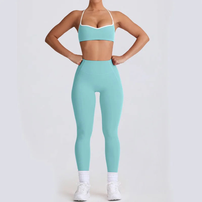 2 Pieces Tracksuit Women Yoga Set Nude Feeling Workout Set Gym Clothes Push Up Fitness Running Sportwear Sport Bra Leggings Suit