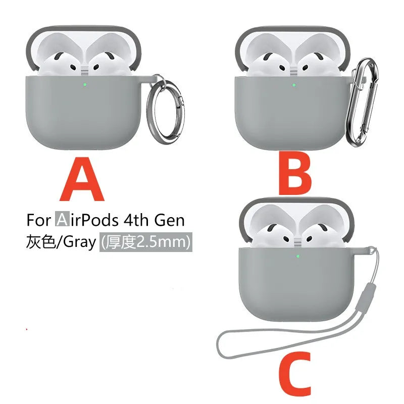 New For Airpods 4 Case Silicone Earphone Case with Active Noise Cancellation Shockproof Protective Case for Apple Airpods 4 2024