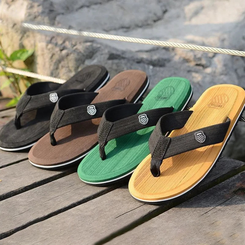 Casual Flip Flops For Men Slippers Beach Sandals Summer Non-Slip Flat Slides Men Slippers Indoor House Shoes Man Male Slipper
