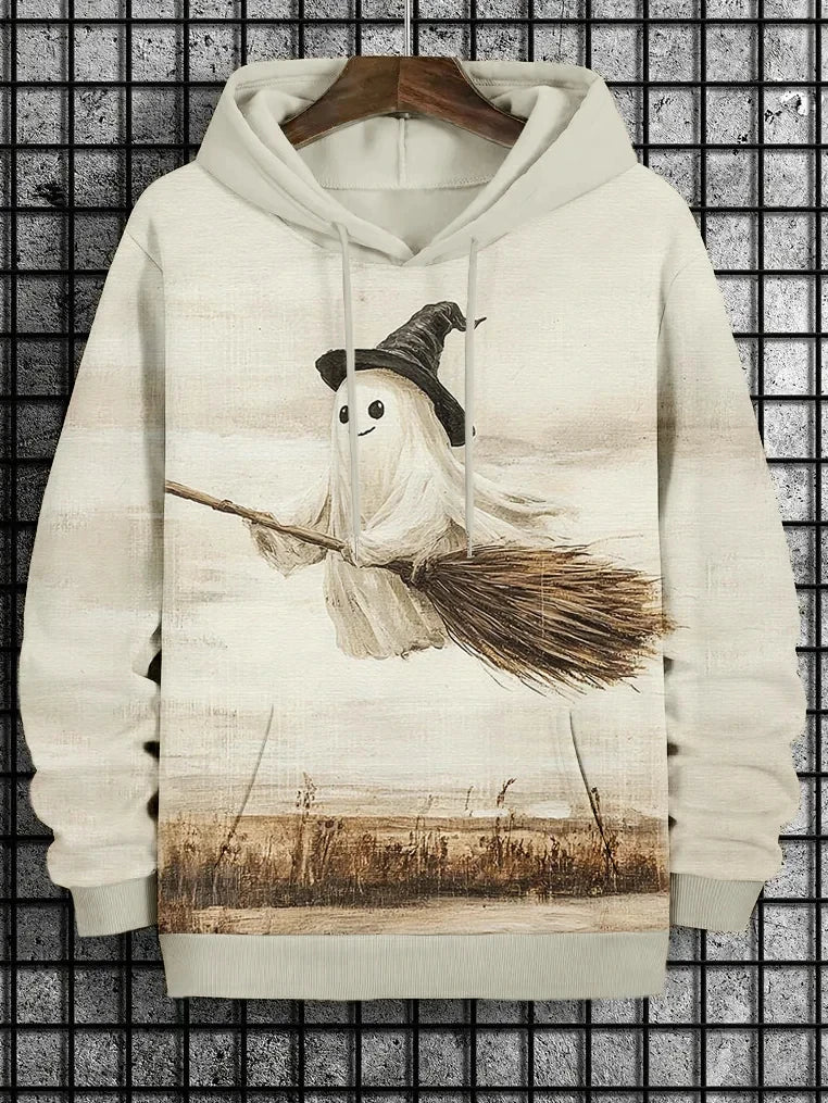 Halloween Men's Graphic Hoodie Pumpkin Prints Classic Casual 3D Pullover Holiday Fashion Hoodies Thin Style Long Sleeve Hooded