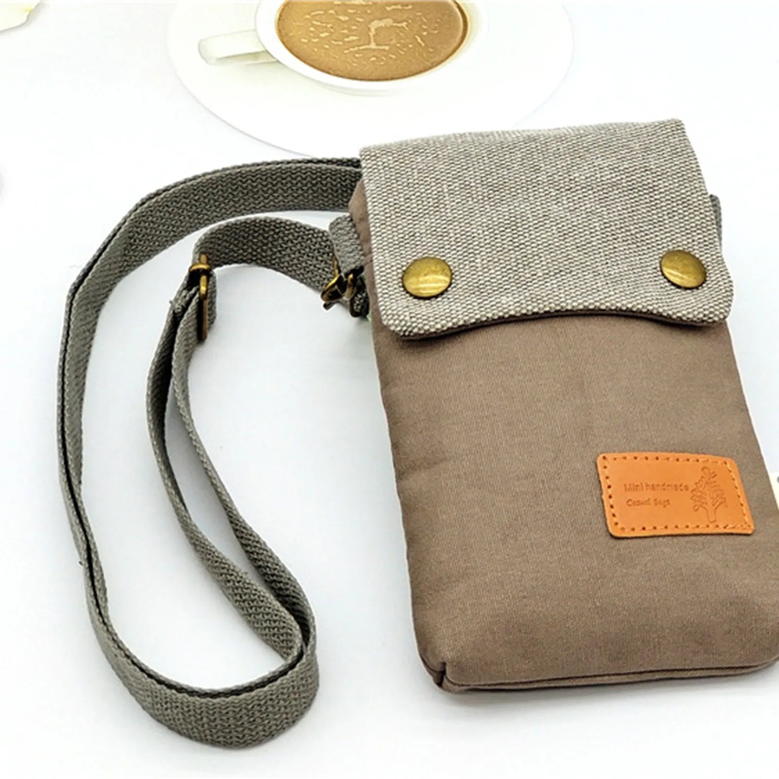 Mini Fabric Crossbody Bag Color Contrast Cell Phone Bag Vintage Shoulder Purse For Women Small Crossbody Bag New All-Match