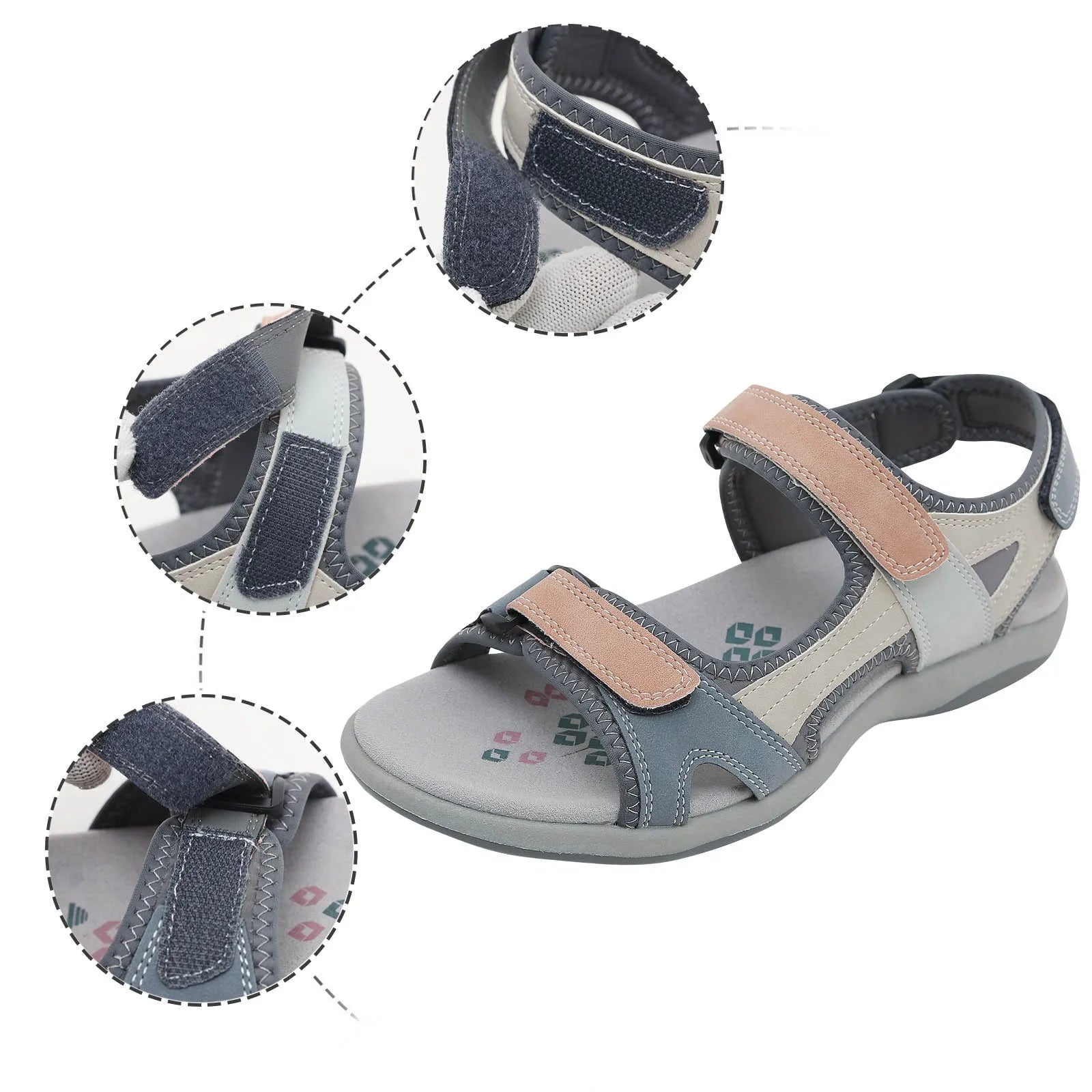 Women's Flat Sandals Summer Fashion Open Toe Color Blocking Adjustable Elastic Sports Sandals Breathable Shoes Woman 2025