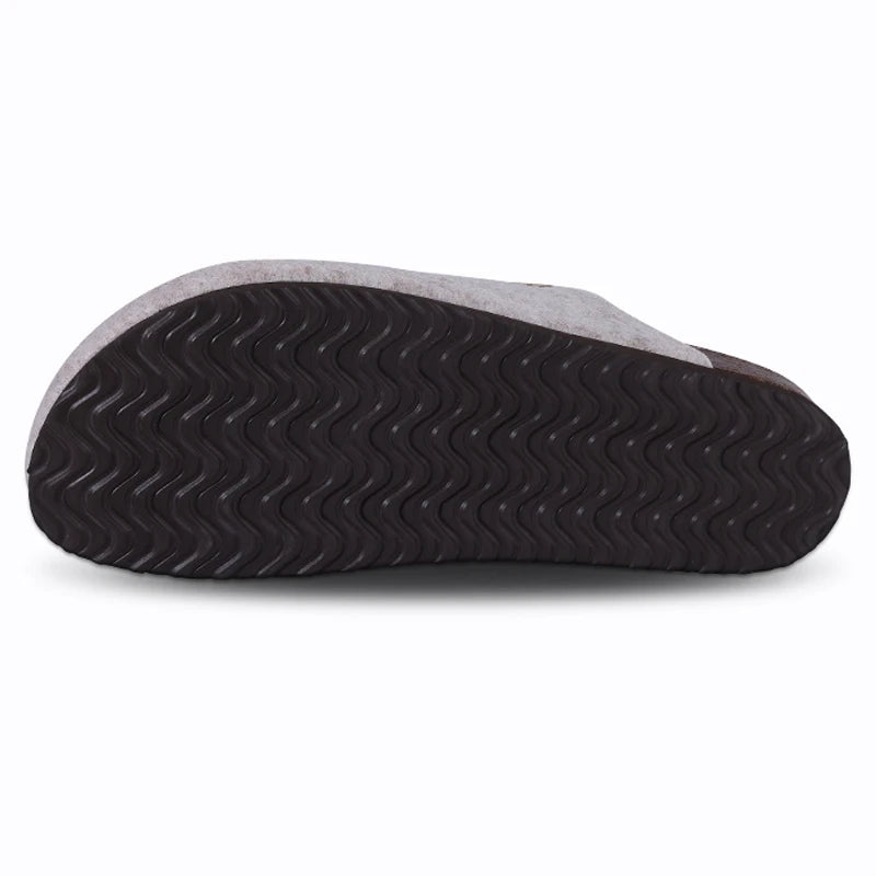 Fashion Women's Suede Mules Slippers Men Clogs Cork Insole Sandals With Arch Support Outdoor Beach Slides Home Shoes