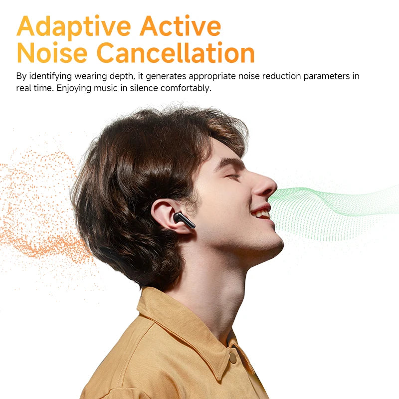 QCY HT10 AilyBuds Pro+ ANC Bluetooth Wireless Earphone Adaptive AI Audio Hi-res LDAC Earbuds ANC dual Connection Headphone