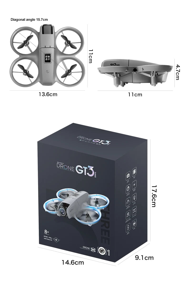 NEW Original GT3 MINI Drone 8K GPS Professional HD Aerial Photography Remote Control Aircraft HD Dual Camera Quadcopter Toy Gift