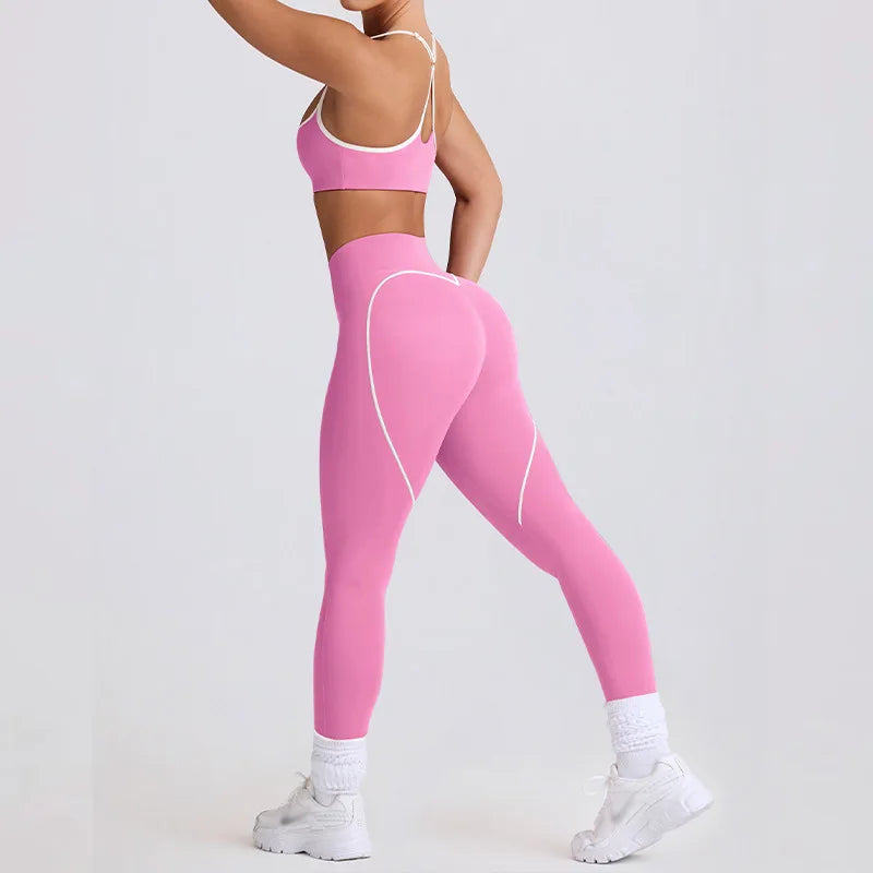 2 Pieces Tracksuit Women Yoga Set Nude Feeling Workout Set Gym Clothes Push Up Fitness Running Sportwear Sport Bra Leggings Suit