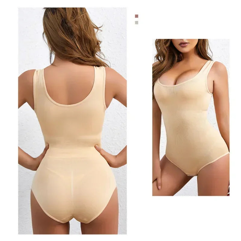 Body Shapewear for Women Seamless Solid Shaping Full Bodysuit Crew Neck Tummy Control Slimming Body Shaper Underwear & Shapewear
