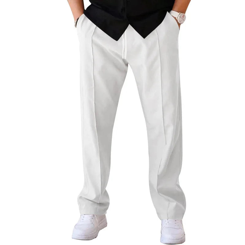 2025 New Thin Pants Men's Spring/Summer Loose Straight Leg Sports Casual Pants American Oversize Long Leg Pants