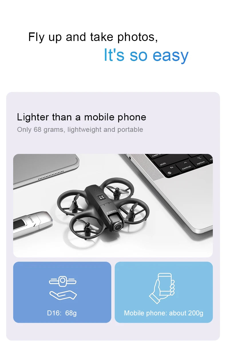 Xiaomi D16 Drone Bushless Motor 8K HD Aerial Profesional Dual-camera Helicopter Optical Flow GPS Positioning Avoidance Drone UAV