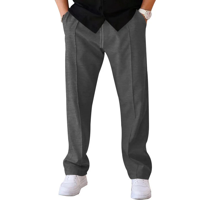 2025 New Thin Pants Men's Spring/Summer Loose Straight Leg Sports Casual Pants American Oversize Long Leg Pants