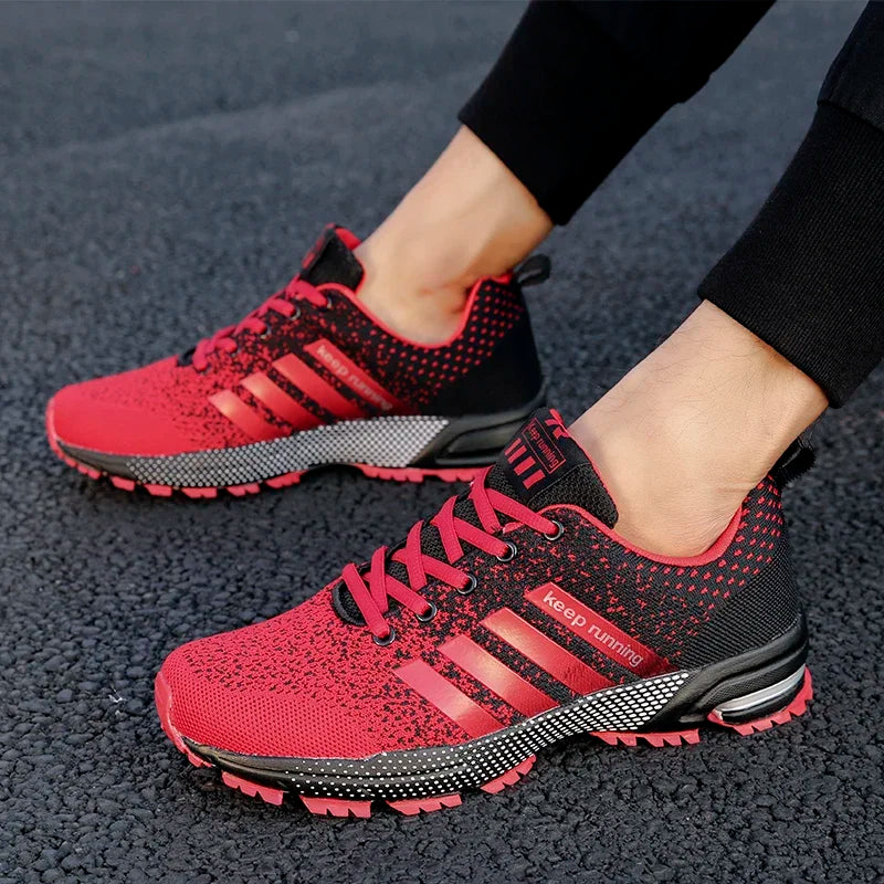 New men's and women's flying mesh surface spring summer breathable casual sports shoes flat vulcanized couple running big size48