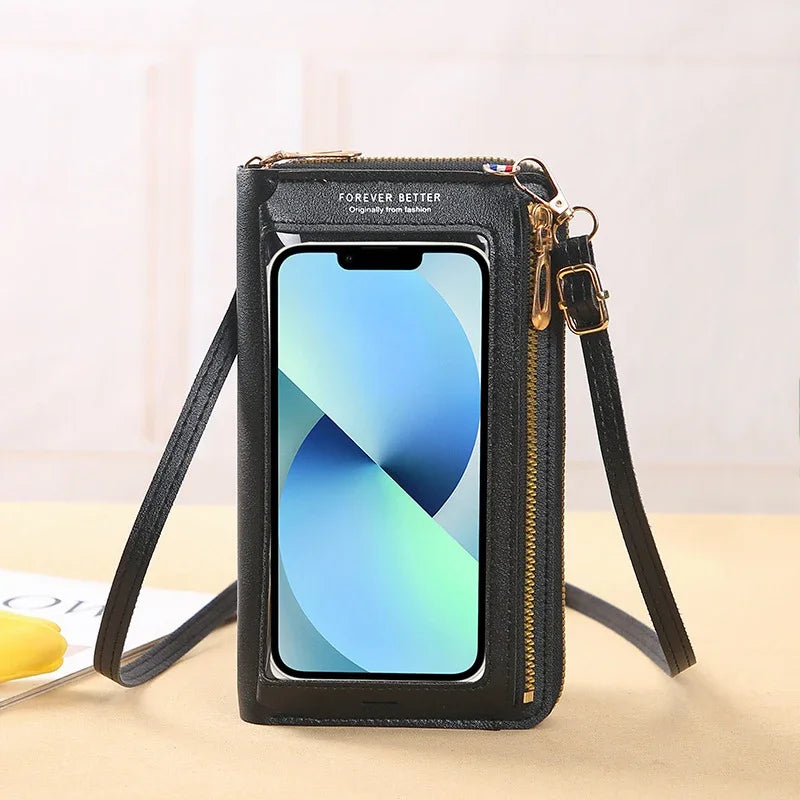 Women Crossbody Bags Touch Screen Cell Phone Purse 2023 Fashion Shoulder Bag Mobile Mini Wallet Card Holder Handbag for Female