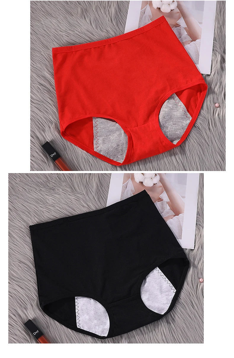 3pcs Girl Menstrual Panties Women's Physiological Briefs Ladies Period Leak Proof Panty High Waist Cotton Underwear