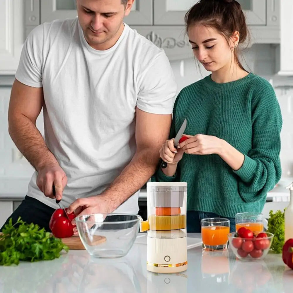 Electric Fruit Juicer Portable Single Auger Juicer Automatic Separation USB Charge Orange Fruit Automatic Separation Juicer
