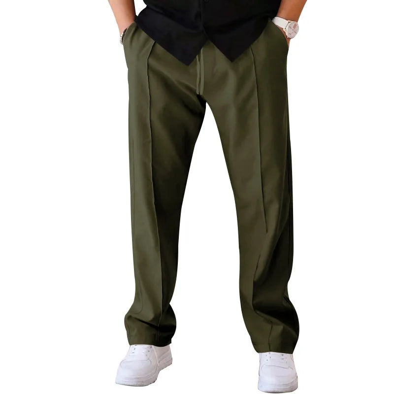 2025 New Thin Pants Men's Spring/Summer Loose Straight Leg Sports Casual Pants American Oversize Long Leg Pants
