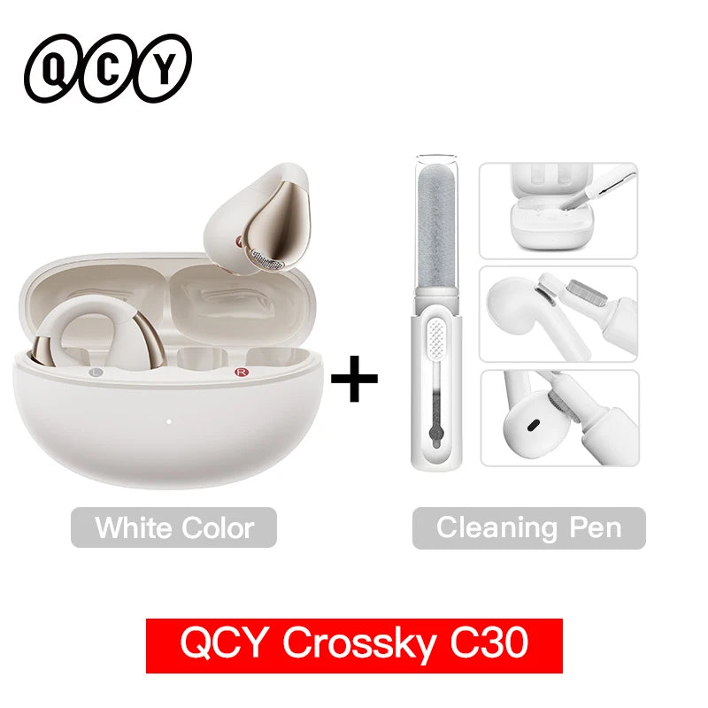 QCY Crossky C30 Wireless Earphones Bluetooth 5.4 Ear clip TWS Sports Earbuds Open Ear Earclip Dual-Connection Headphone