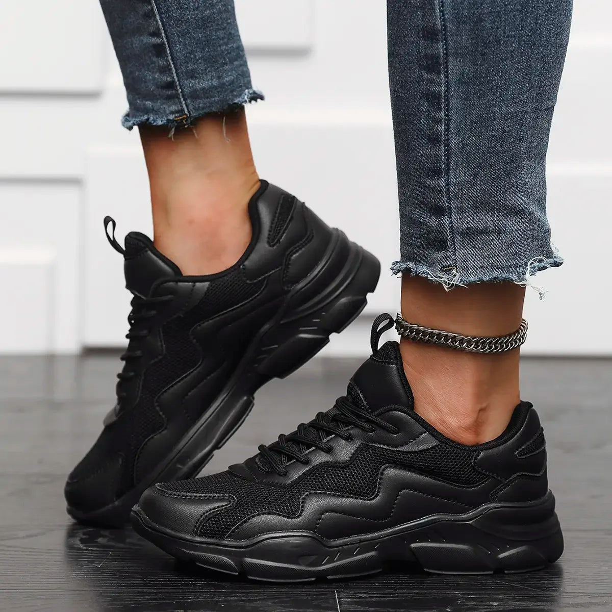 Sneakers Women Shoes Women lightweight mesh breathable versatile casual shoes black sneakers for men and women