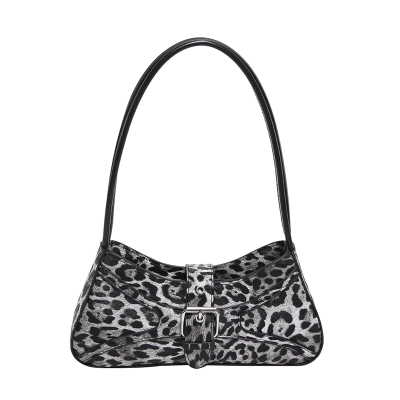 Underarm Bag PU Leather Shoulder Bag for Women Leopard Print Handbag Clutch Purse Work Shopping Bag