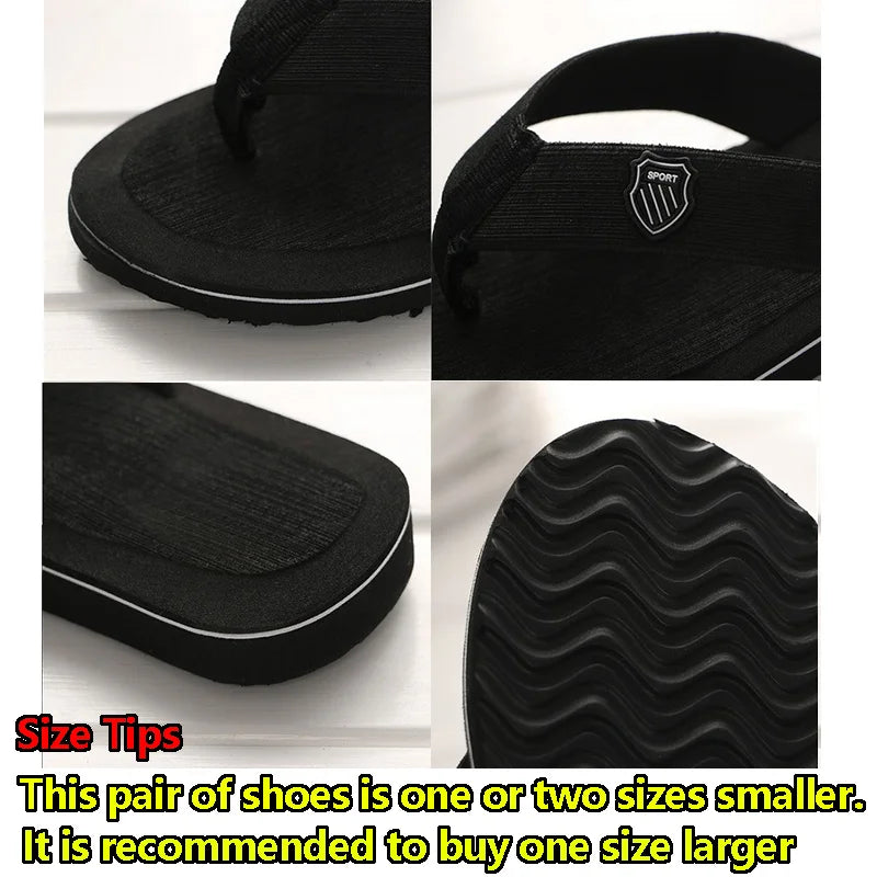 Casual Flip Flops For Men Slippers Beach Sandals Summer Non-Slip Flat Slides Men Slippers Indoor House Shoes Man Male Slipper