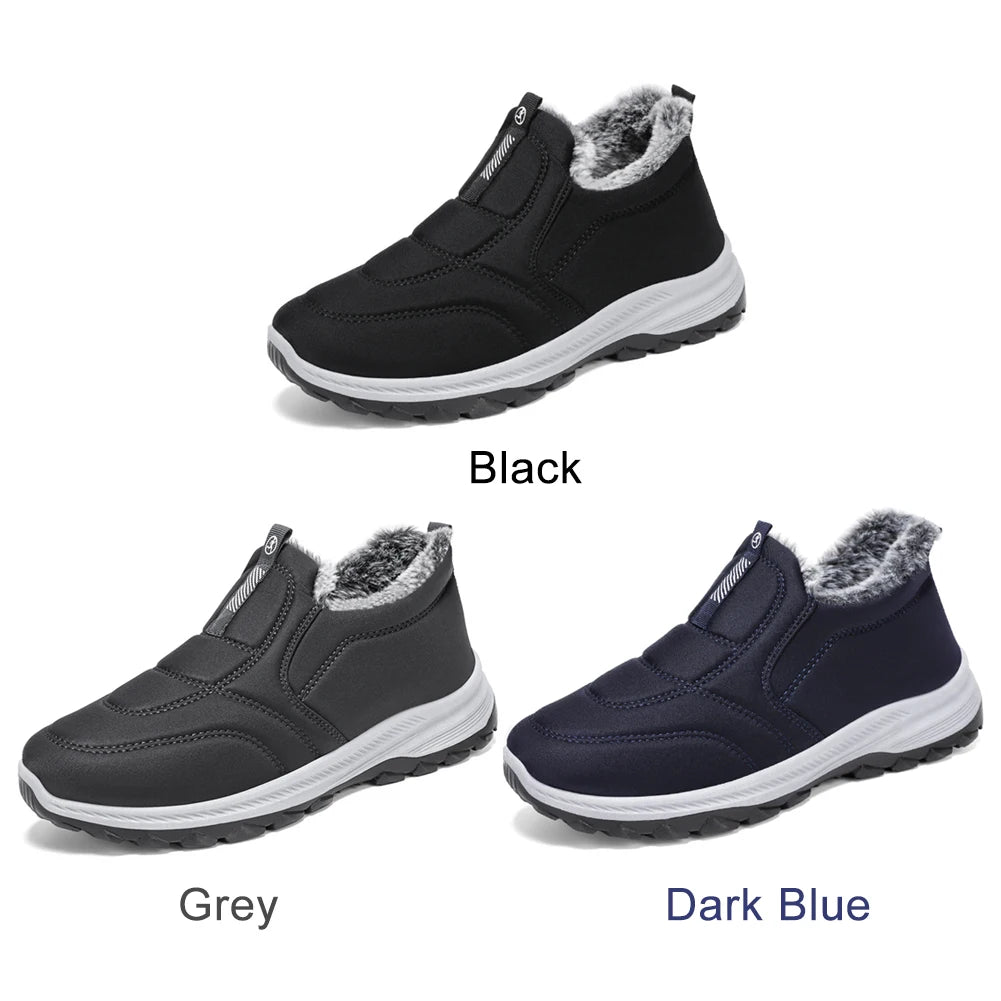 Warm Walking Shoes Lightweight Thermal Ankle Boots Non-slip Slip On Sneakers Winter Thick Fur Shoes for Travel Hiking