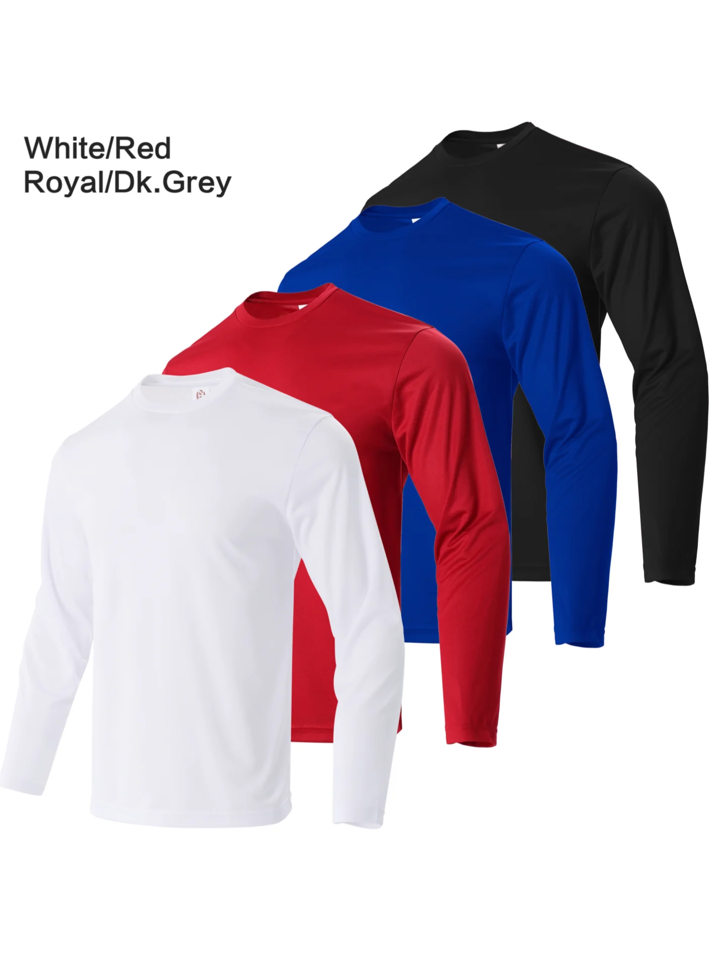 4-piece men's quick drying sports and fitness T-shirt long sleeved sports and running T-shirt