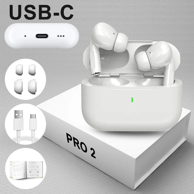 Air Pro Wireless Earphones Bluetooth Headset Pro 2 TWS Earbuds USB-C Type Cable Pop-up Window For IOS Android With Box Full Set