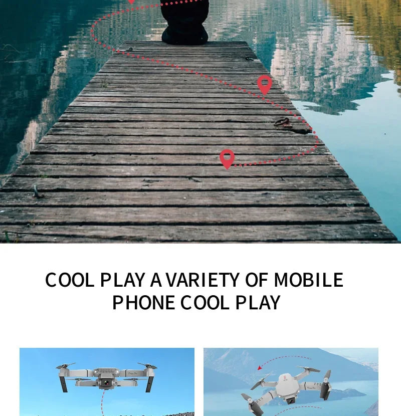 2025 New E88 Pro WiFi FPV Drone - 1080P/4K Single/Dual Camera, Wide-Angle HD, Altitude Hold, Foldable Quadcopter, RC Helicopter