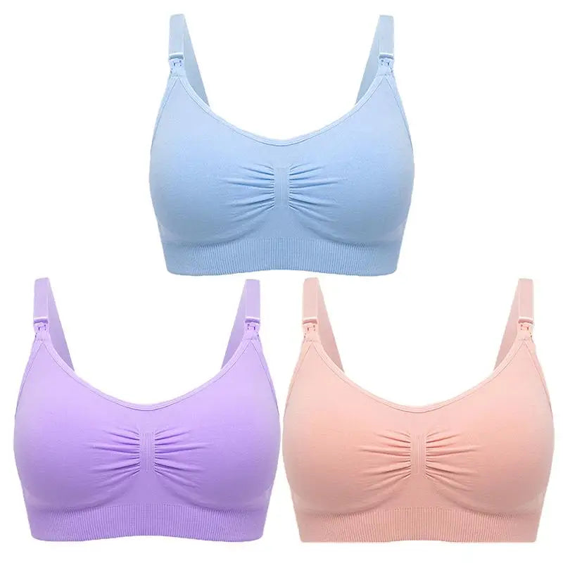 3pcs/Set High Quality Maternity Nursing Bras Cotton Breastfeeding Pregnant Underwear Seamless Large Size Breathable Bra Push Up
