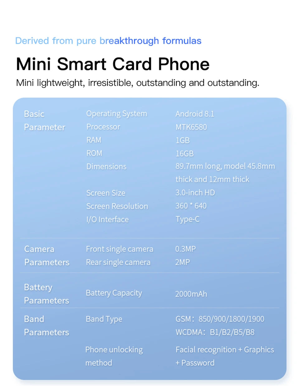 SOYES P70 Pro Max Mini Android8.1 Smartphone 3.0 Inches 2000mAh Face ID Dual SIM Standby Play Store 3G Little Phone