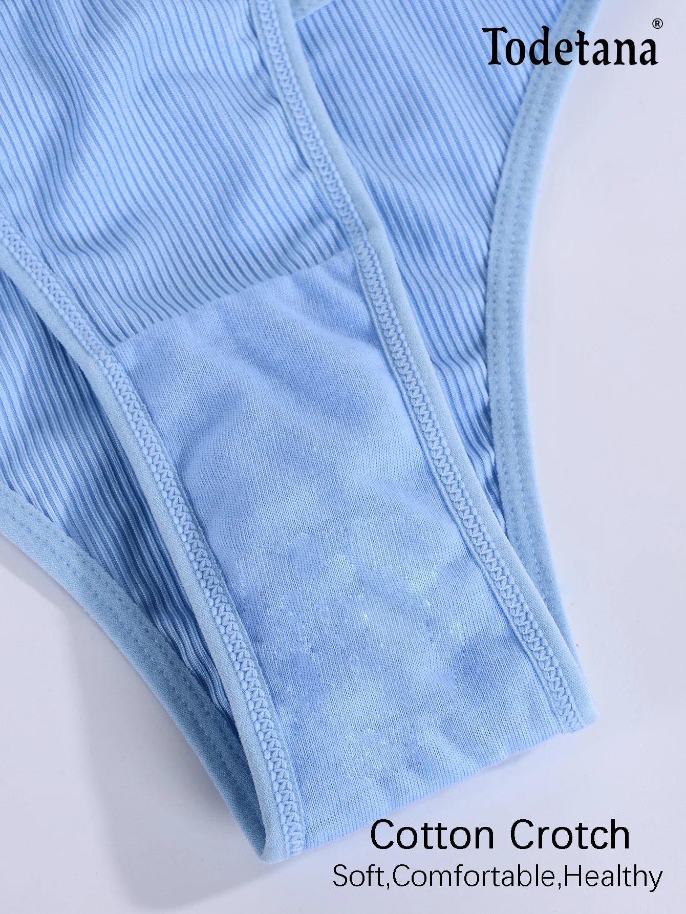 7Pcs Soft Women's Thong Cotton Underwear Set Ribbed Sexy Low-rise Seamless Underwear Breathable And Comfortable