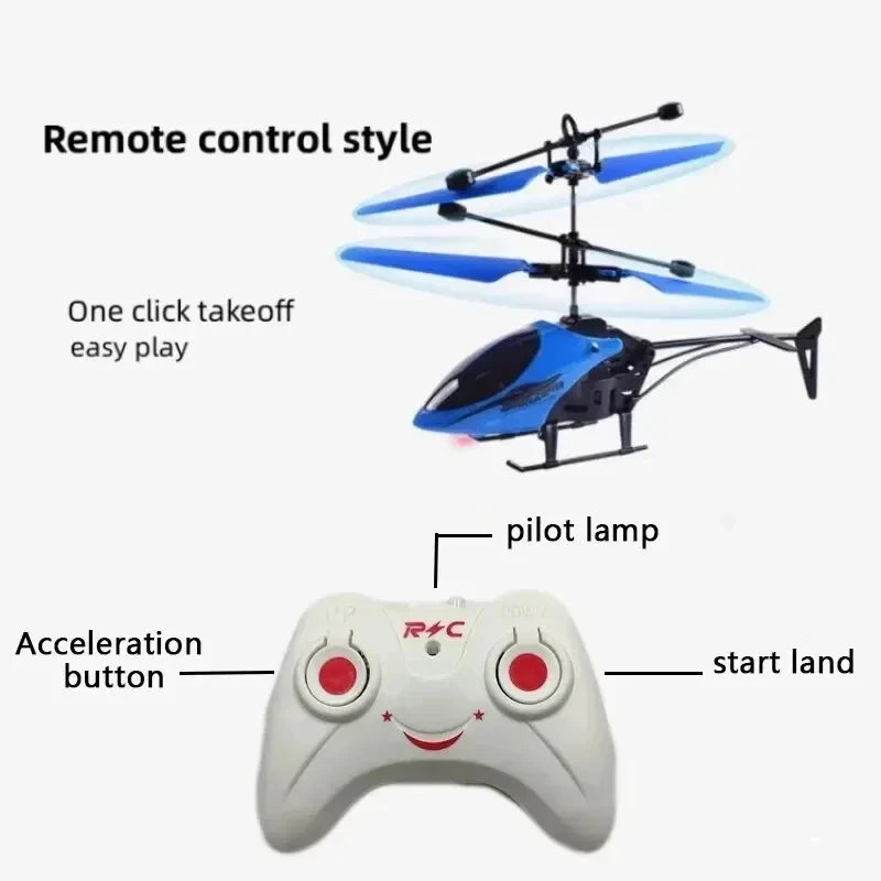 Rechargeable Mini RC Drone Remote Safe Fall-resistant RC Helicopters Drone ChildrenToys(No remote control battery)
