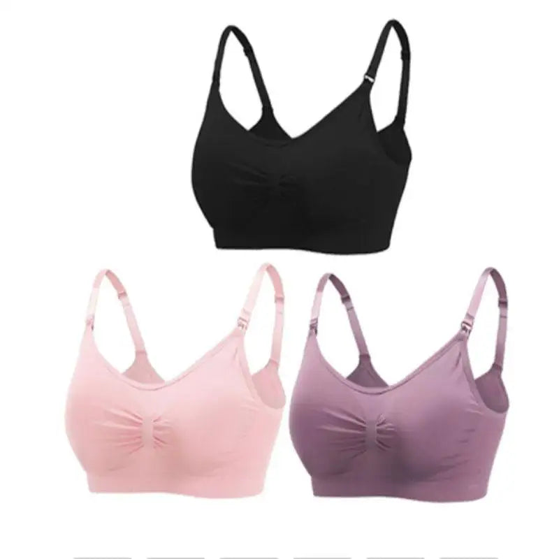 3pcs/Set High Quality Maternity Nursing Bras Cotton Breastfeeding Pregnant Underwear Seamless Large Size Breathable Bra Push Up