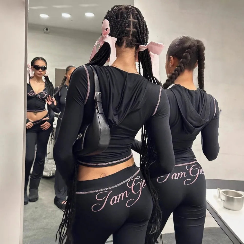 2 Piece Sets Women Outfit Winter 2024 Trend Elegant Warm Suit Vintage Sports Y2k Trouser Sets Large Yoga I.Am.Gia Tracksuit Set