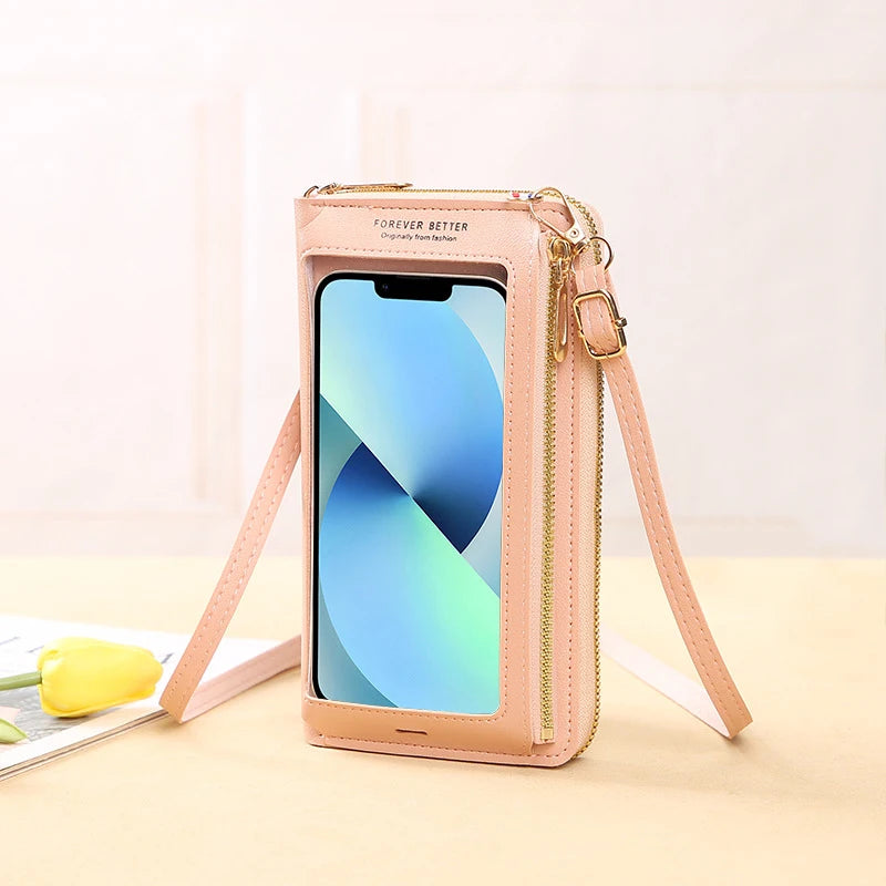 Women Crossbody Bags Touch Screen Cell Phone Purse 2023 Fashion Shoulder Bag Mobile Mini Wallet Card Holder Handbag for Female