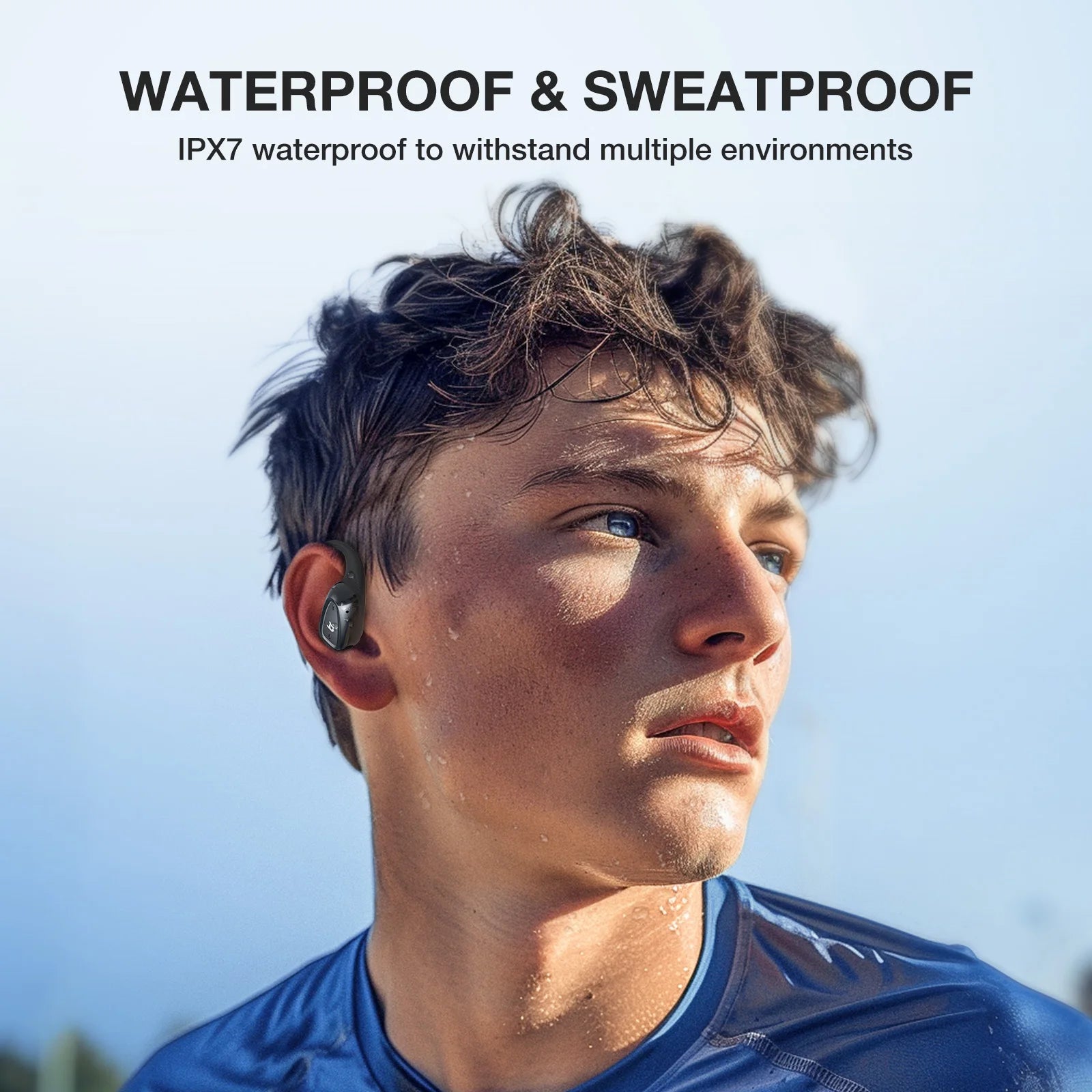 BR-CT3 Mini Open Ear Headphone Wireless Earphone bluetooth 5.4 Light Comfortable Ear Hooks Clear Call IPX7 Waterproof Sports