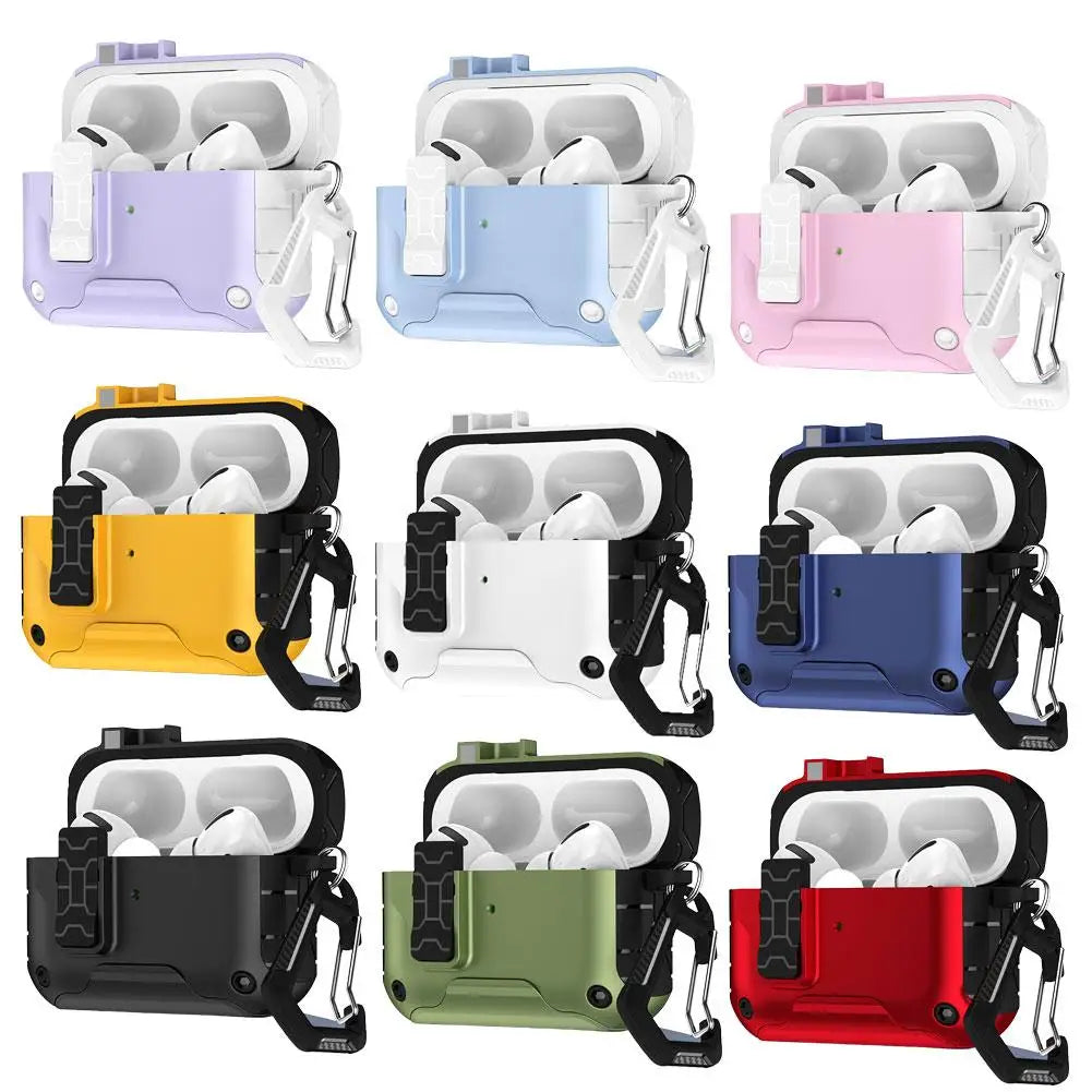 for Airpods Pro 3 (2025) Case with Secure Lock Automatic Pop-up Full Protective Hard Cover with Keychain for AirPods Pro 3
