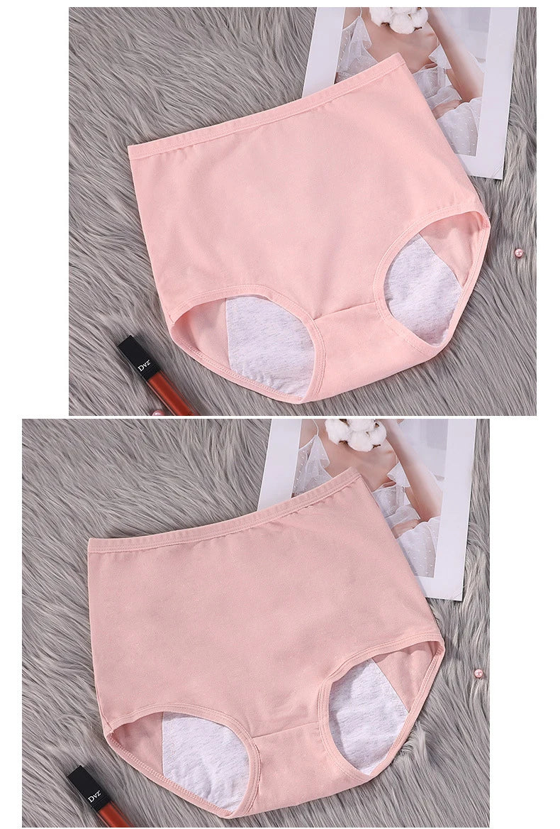 3pcs Girl Menstrual Panties Women's Physiological Briefs Ladies Period Leak Proof Panty High Waist Cotton Underwear