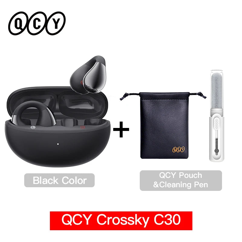 QCY Crossky C30 Wireless Earphones Bluetooth 5.4 Ear clip TWS Sports Earbuds Open Ear Earclip Dual-Connection Headphone