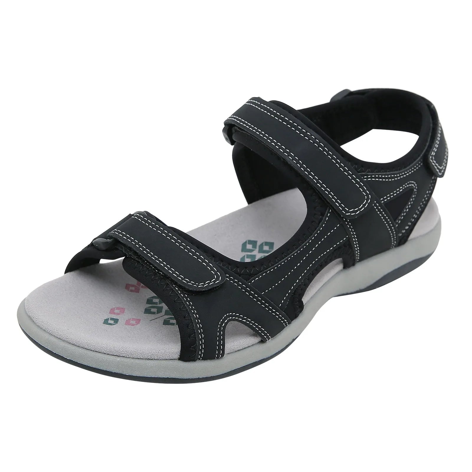 Women's Flat Sandals Summer Fashion Open Toe Color Blocking Adjustable Elastic Sports Sandals Breathable Shoes Woman 2025