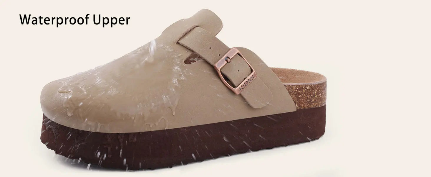 Asgard Women Men Suede Leather Clogs Slippers Fashion Unisex Cork Footbed Sandals Outdoor Antiskid Mules Shoes with Arch Support