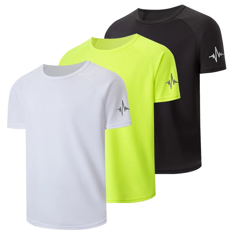 1/2/4 Pcs Men's Leisure Quick-drying Multicolor Short-sleeved Loose and Comfortable Plus Size Teenagers' Sports and Fitness Jack