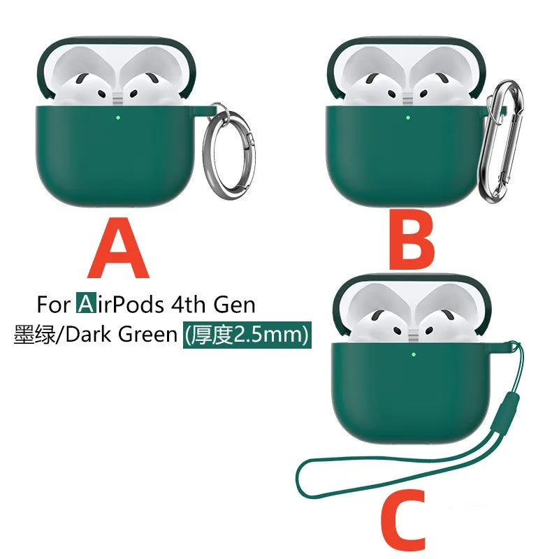 New For Airpods 4 Case Silicone Earphone Case with Active Noise Cancellation Shockproof Protective Case for Apple Airpods 4 2024