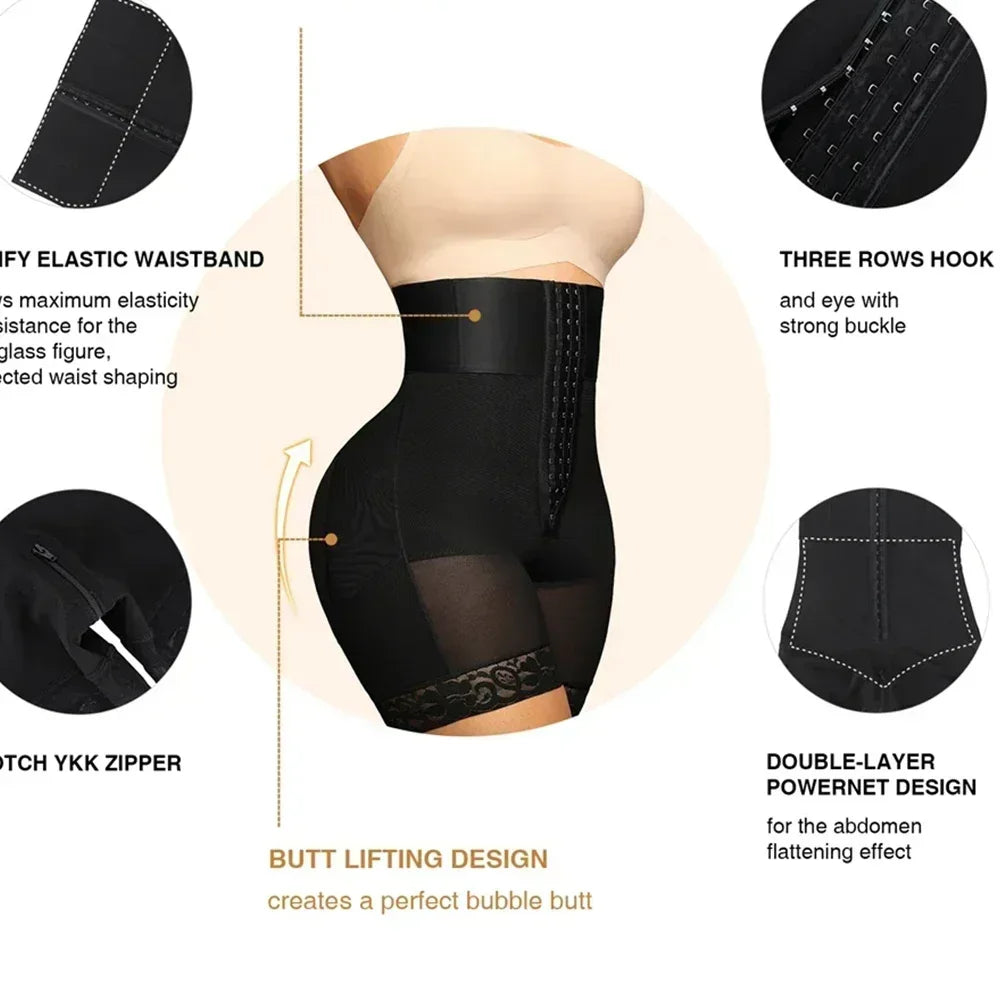 Fajas Colombianas BBL Sculpting Butt Lifter Shapewear for Women High-waisted Shorts Tummy Control Panties Postpartum Girdle faja