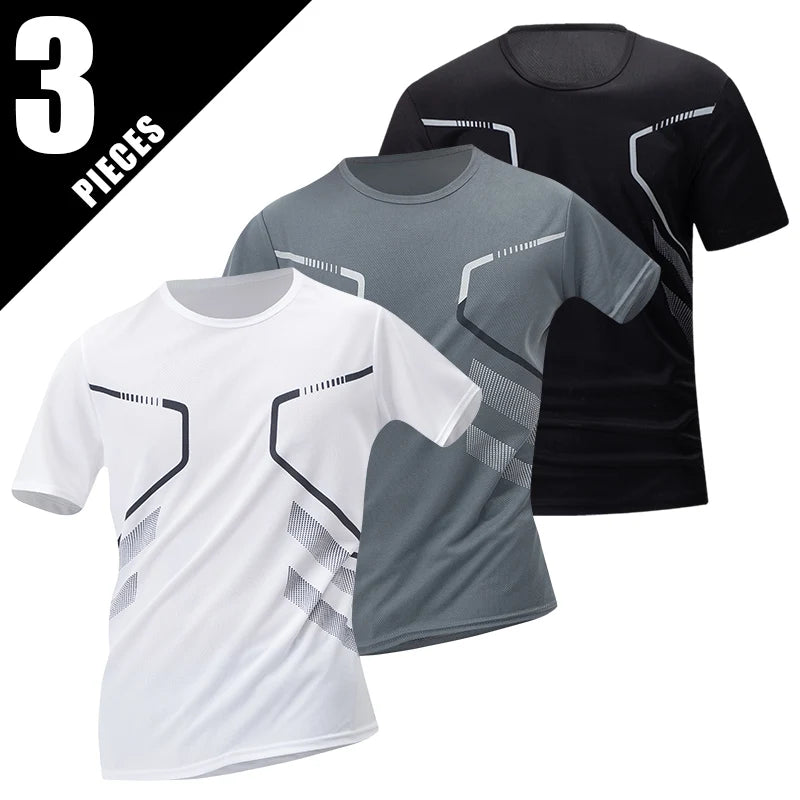 1/2/4 Pcs Men's Leisure Quick-drying Multicolor Short-sleeved Loose and Comfortable Plus Size Teenagers' Sports and Fitness Jack