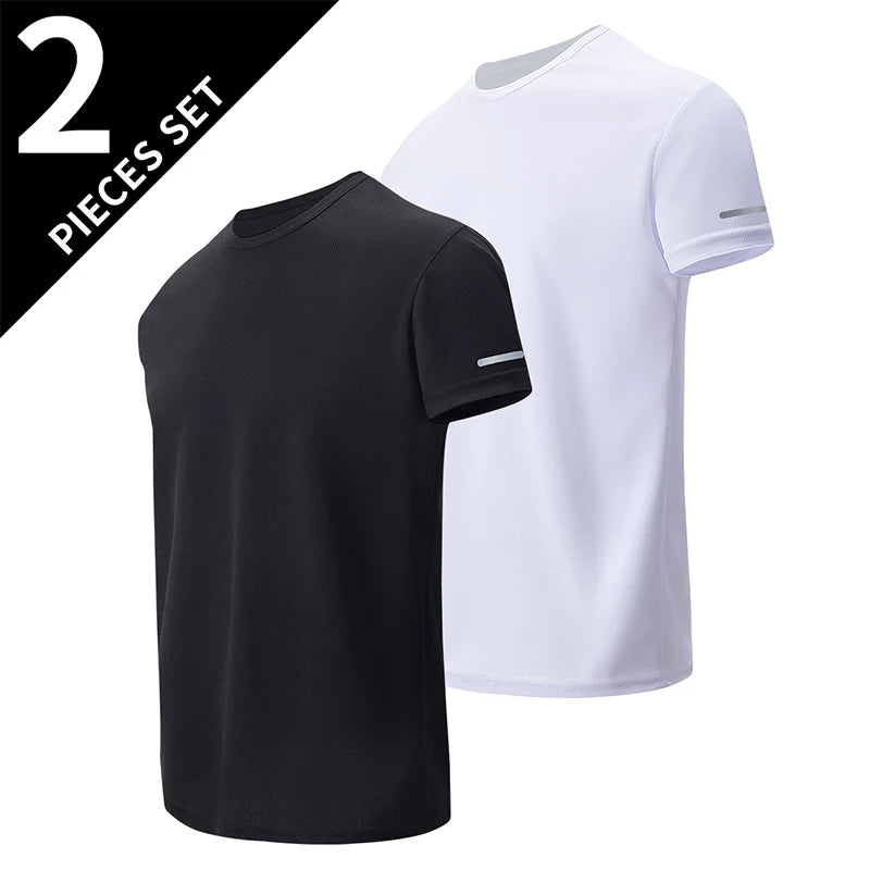 1/2/4 Pcs Men's Leisure Quick-drying Multicolor Short-sleeved Loose and Comfortable Plus Size Teenagers' Sports and Fitness Jack