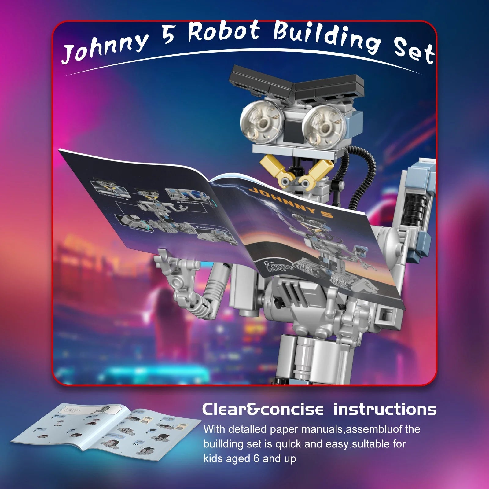 Johnnys 5 Robot Building Blocks Set Military Robot Model Action Figure Bricks Johnnys Five Building Blocks Toys for Kids Gifts