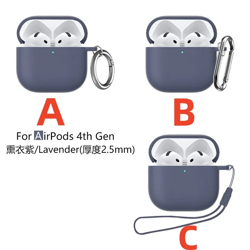 New For Airpods 4 Case Silicone Earphone Case with Active Noise Cancellation Shockproof Protective Case for Apple Airpods 4 2024