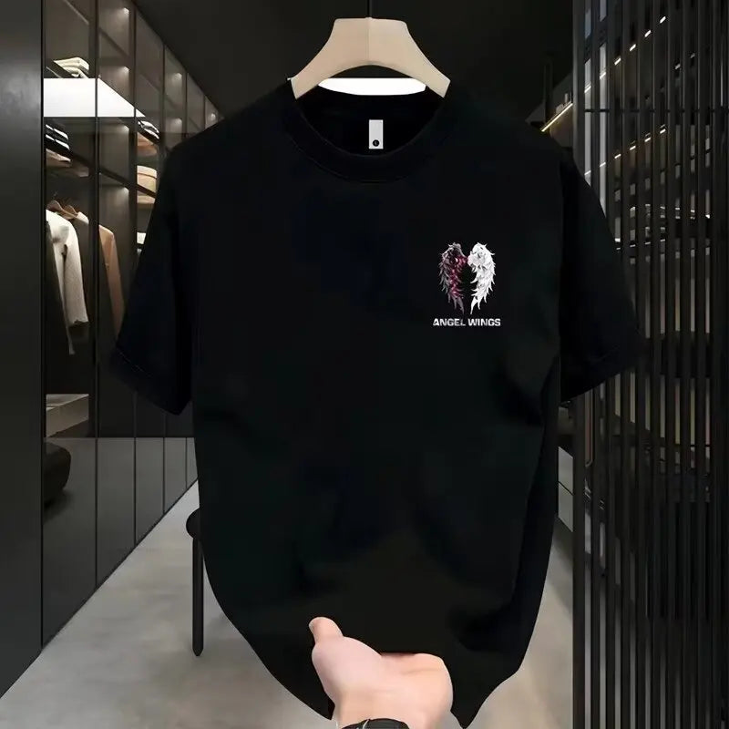2025 new hot style casual high-end men's short-sleeved T-shirt 2025 summer 100% cotton T-shirt trendy brand all-match top