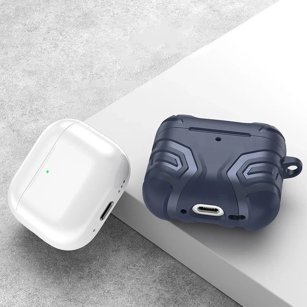 TPU Case for AirPods 4 2024 Protective Cover with Carabiner Anti-Drop Shockproof and Dustproof Design